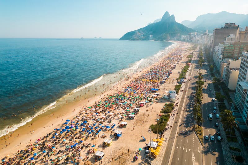 Copacabana Beach - famous Rio de Janeiro beach with white sand and ocean